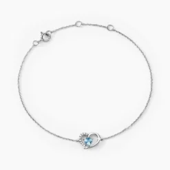 Bracelet Eliana Or Blanc Topaze Et Oxyde De Zirconium