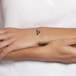 Bracelet Elisane Argent Blanc Pierre De Synthese