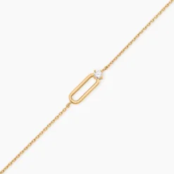 Bracelet Ellin Plaque Or Jaune Oxyde De Zirconium