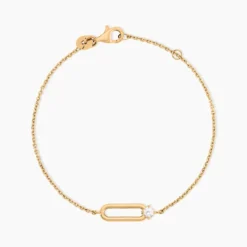 Bracelet Ellin Plaque Or Jaune Oxyde De Zirconium