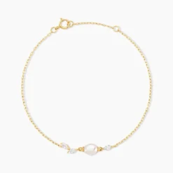 Bracelet Elysia Or Jaune Perle De Culture Oxyde De Zirconium