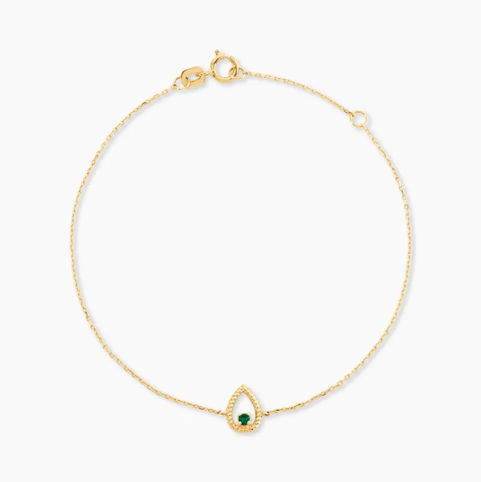 Bracelet Emeria Or Jaune Emeraude