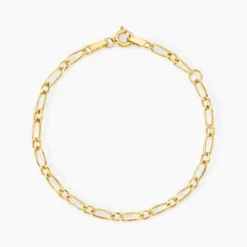 Bracelet Esma Maille Alternee 1/3 Or Jaune