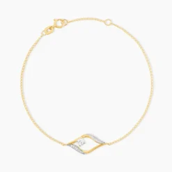 Bracelet Eye Or Jaune Oxyde De Zirconium