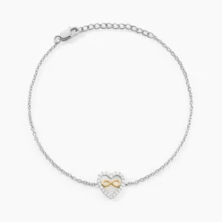 Bracelet Floe Or Jaune Argent Blanc Oxyde De Zirconium