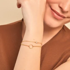 Bracelet Flo Plaqué Or Jaune Oxyde De Zirconium