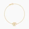 Bracelet Floraison Dorée Or Jaune Oxyde De Zirconium
