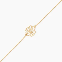 Bracelet Floraison Dorée Or Jaune Oxyde De Zirconium