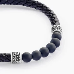 Bracelet Genaelleae Acier Blanc Agate