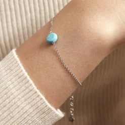 Bracelet Graziana Argent Blanc Turquoise