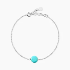 Bracelet Graziana Argent Blanc Turquoise