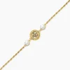 Bracelet Guess Tiny Pearly Acier Jaune Oxyde De Zirconium Perle D'Imitation