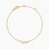 Bracelet Halo Plaqué Or Jaune Oxyde De Zirconium