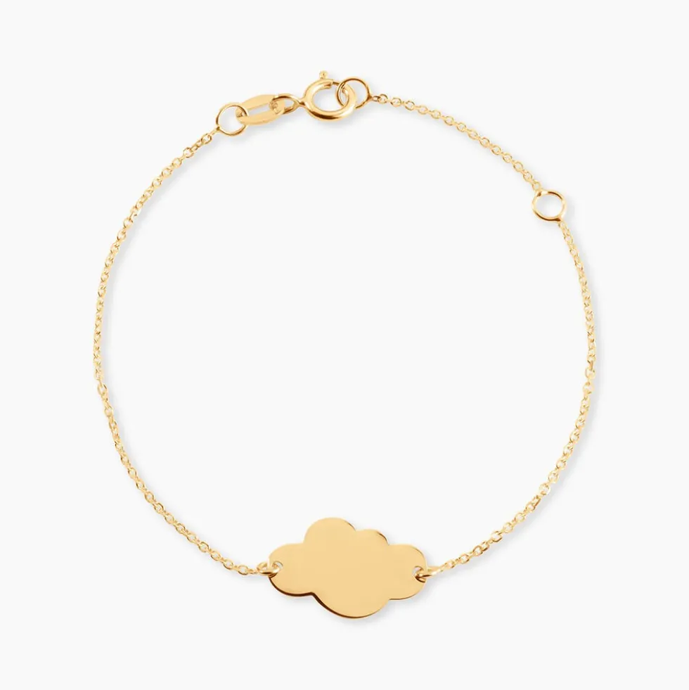 Bracelet Helenia Nuage Gravable Or Jaune