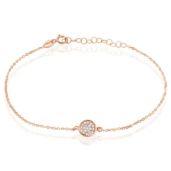 Bracelet Helinie Or Rose Oxyde De Zirconium