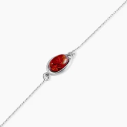 Bracelet Hilda Argent Blanc Ambre