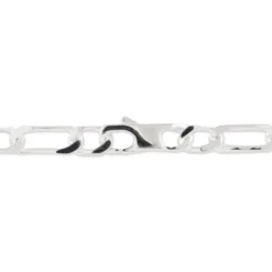 Bracelet Identité Anilo Maille Alternee 1/1 Argent Blanc