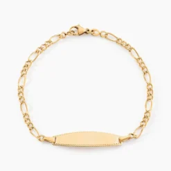 Bracelet Identité Bartolomee Maille Alternee 1/3 Or Jaune