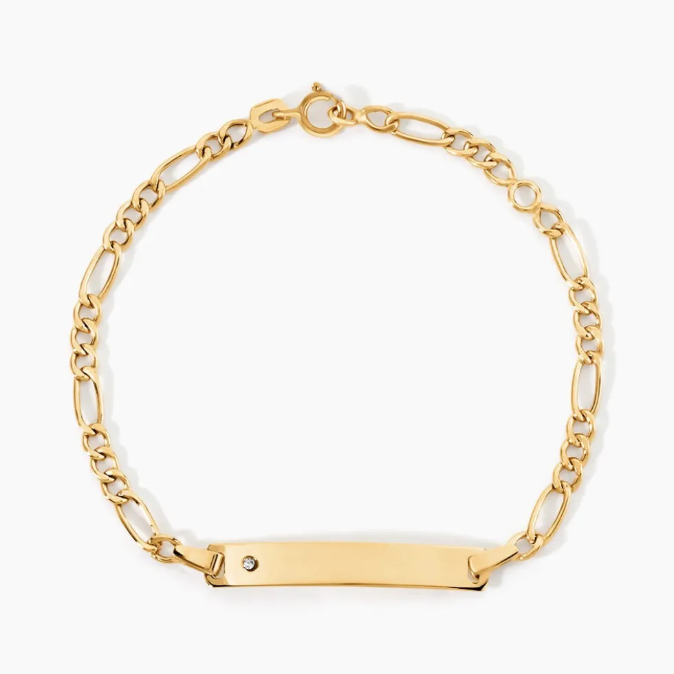 Bracelet Identité Bartolomee Maille Alternee 1/3 Or Jaune Oxyde