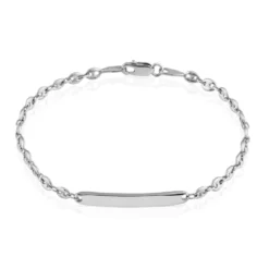 Bracelet Identité Caroline Maille Grain De Cafe Argent Blanc