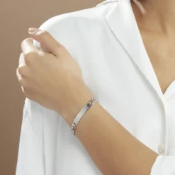 Bracelet Identité Casper Argent Blanc