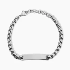 Bracelet Identite Acier Blanc Doryan
