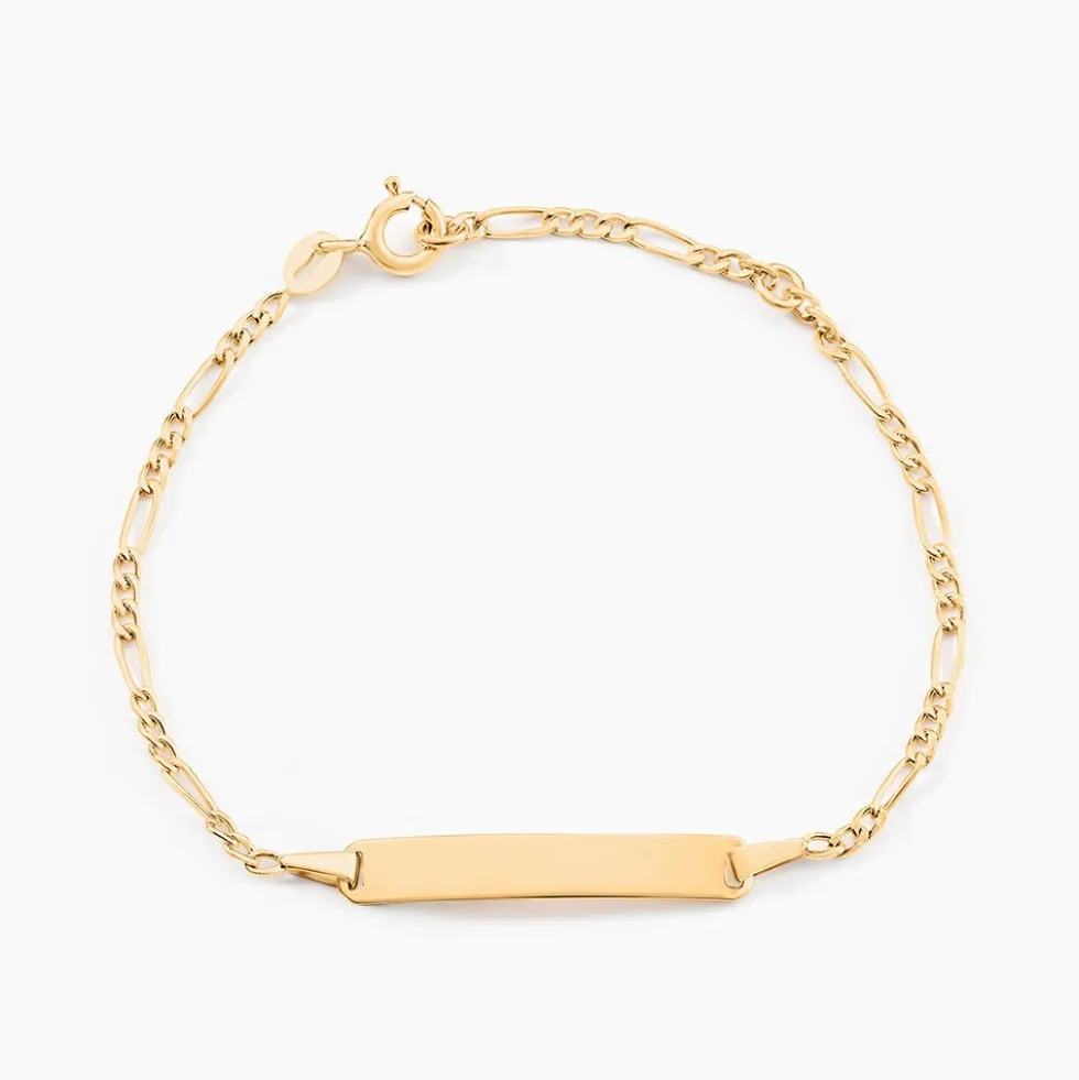 Bracelet Identite Bebe Or Jaune Bartolomee