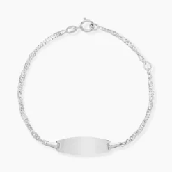 Bracelet Identité Ericka Maille Singapour Or Blanc