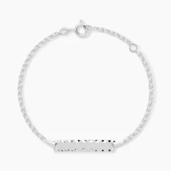 Bracelet Identité Esta Maille Forçat Or Blanc