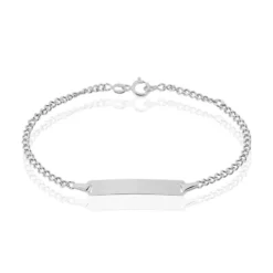 Bracelet Identité Etheline Maille Gourmette Or Blanc