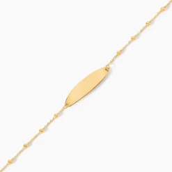 Bracelet Identité Evelina Maille Boule Or Jaune