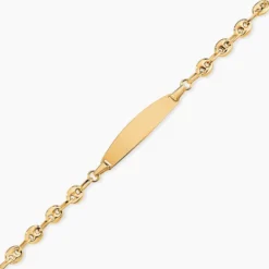 Bracelet Identité Evin Maille Grain De Cafe Or Jaune