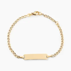 Bracelet Identité Fanelia Maille Marine Or Jaune