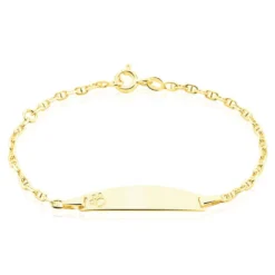 Bracelet Identité Fanelia Maille Marine Or Jaune