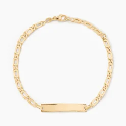 Bracelet Identité Fanelia Maille Marine Or Jaune