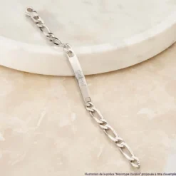 Bracelet Identité Vila Maille Alternee 1/2 Argent Blanc