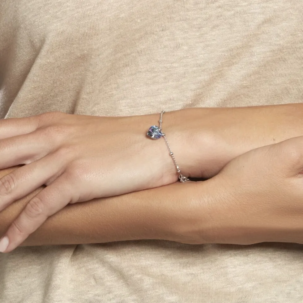 Bracelet Isin Argent Blanc Pierre De Synthese