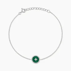 Bracelet Izarra Argent Blanc Malachite