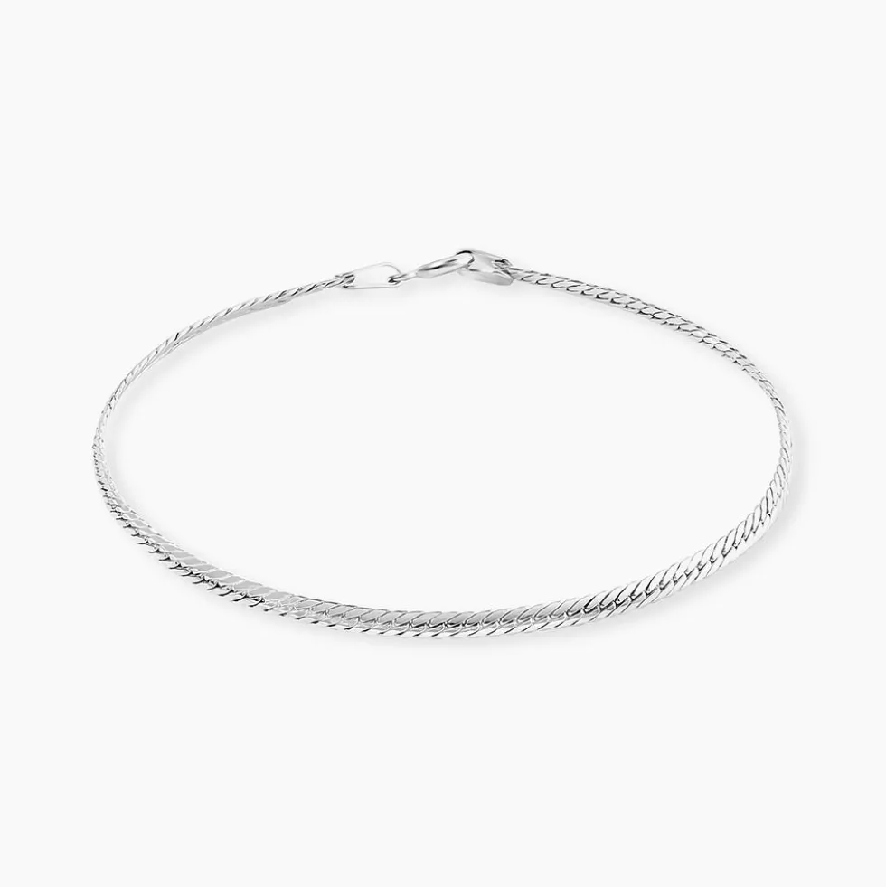 Bracelet Izel Maille Anglaise Or Blanc