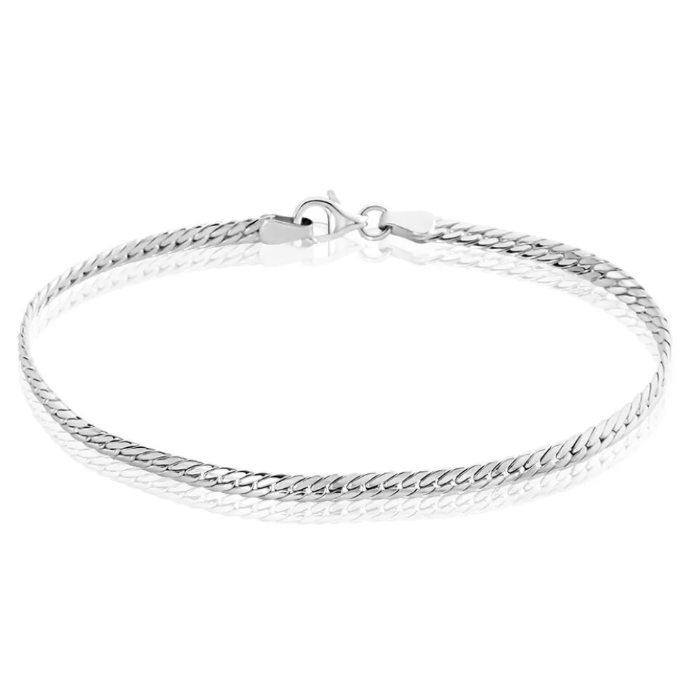 Bracelet Izel Maille Anglaise Or Blanc