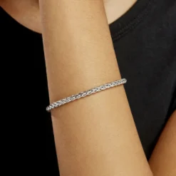 Bracelet Jany Maille Palmier Or Blanc