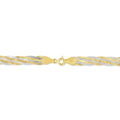 Bracelet Jasmin Tresse Or Bicolore