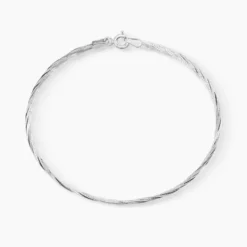 Bracelet Jasmin Tresse Or Blanc