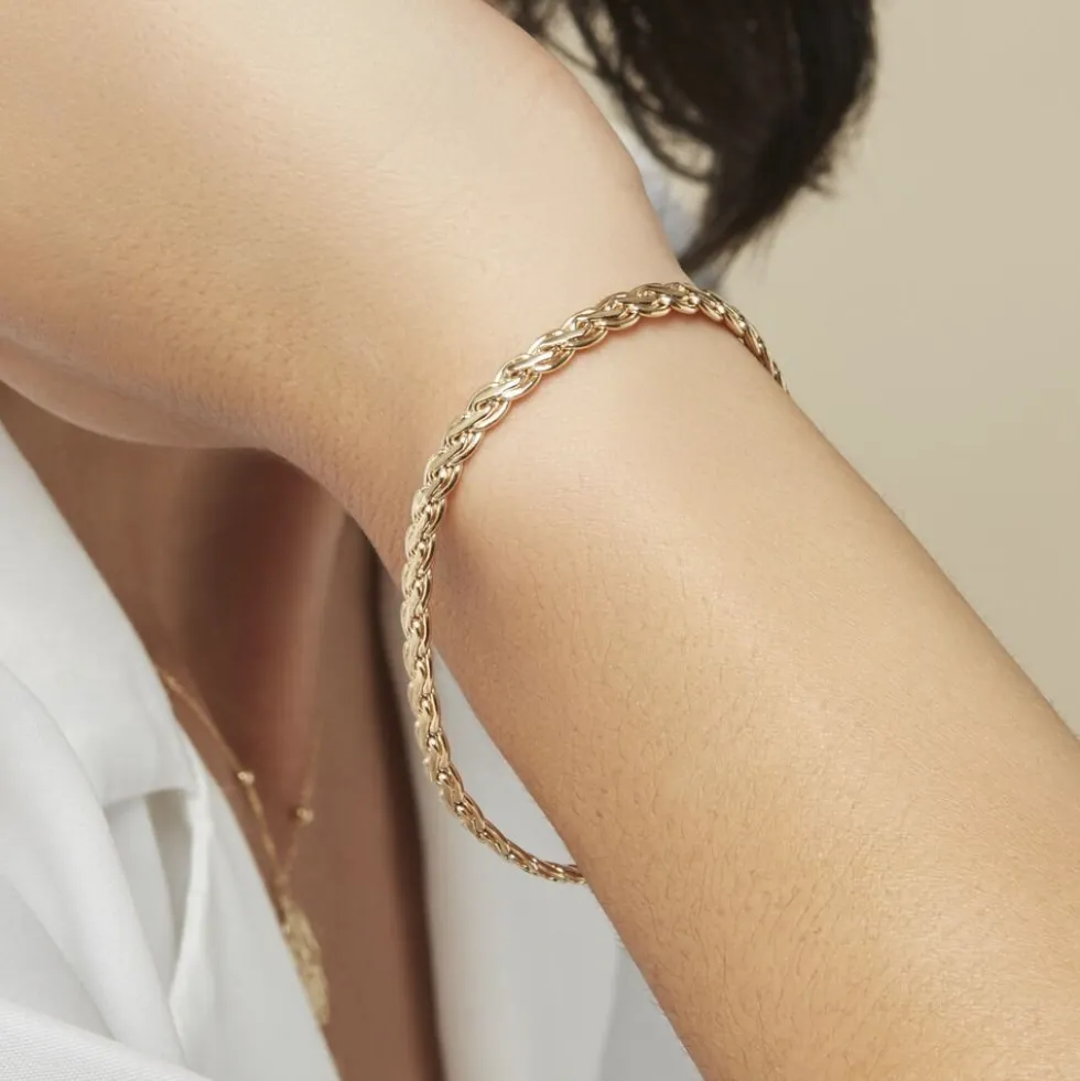 Bracelet Jayna Maille Palmier Or Jaune