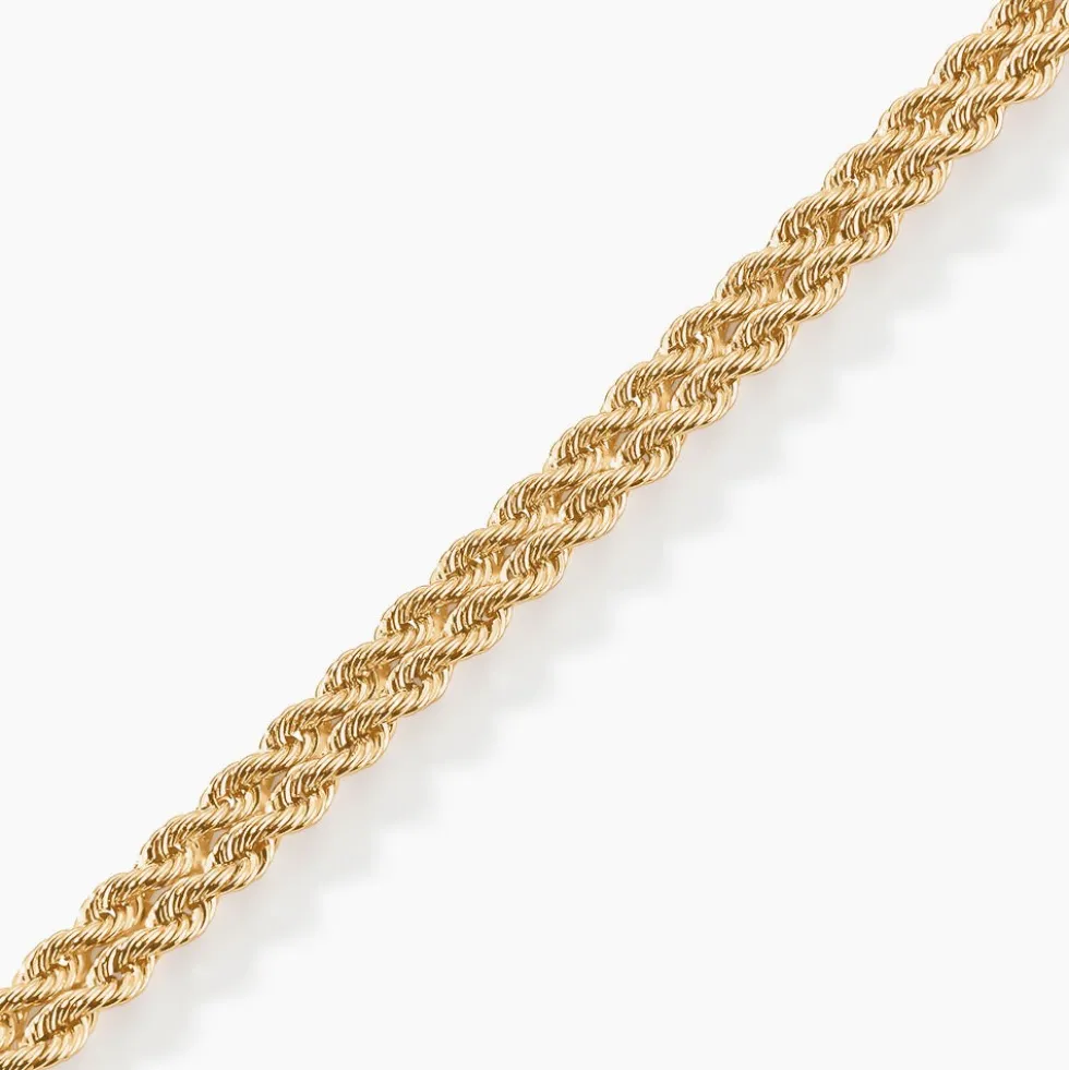 Bracelet Jerry Maille Corde 2 Rangs Or Jaune