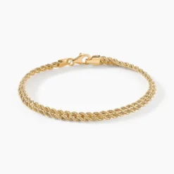 Bracelet Jerry Maille Corde 2 Rangs Or Jaune