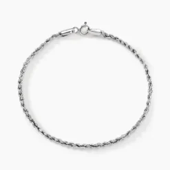 Bracelet Jerry Or Blanc Maille Corde