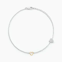 Bracelet Joia Or Jaune Argent Blanc Oxyde De Zirconium