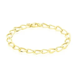 Bracelet Joice Maille Alternée Et Godronne Or Jaune