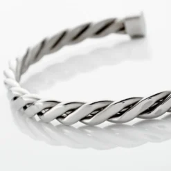 Bracelet Jonc Acier Blanc Alexandru